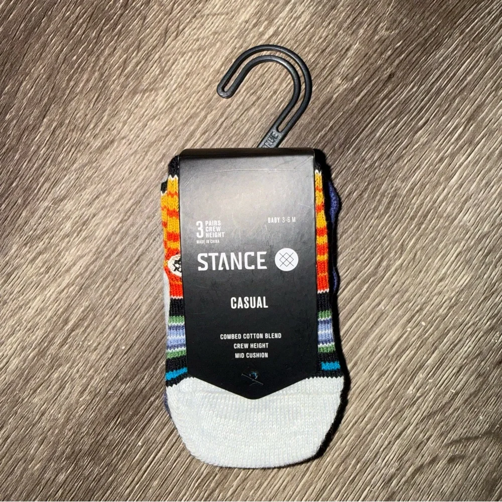 🆕 Stance Baby Crew Socks 3 Pack Casual Mid Cushion Cotton Blend 3-6M